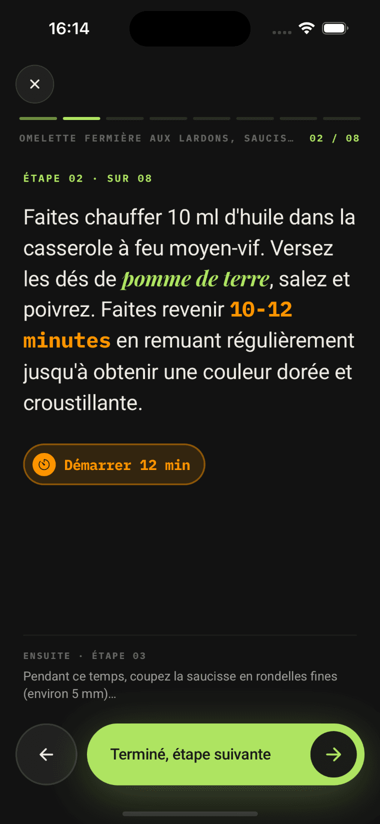 Mode cuisine pas à pas de Frizz